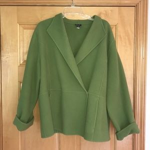 Eileen Fisher Green Wool & Cashmere Jacket